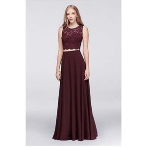 Sequined Faux Two-Piece Dress with Pleated Skirt